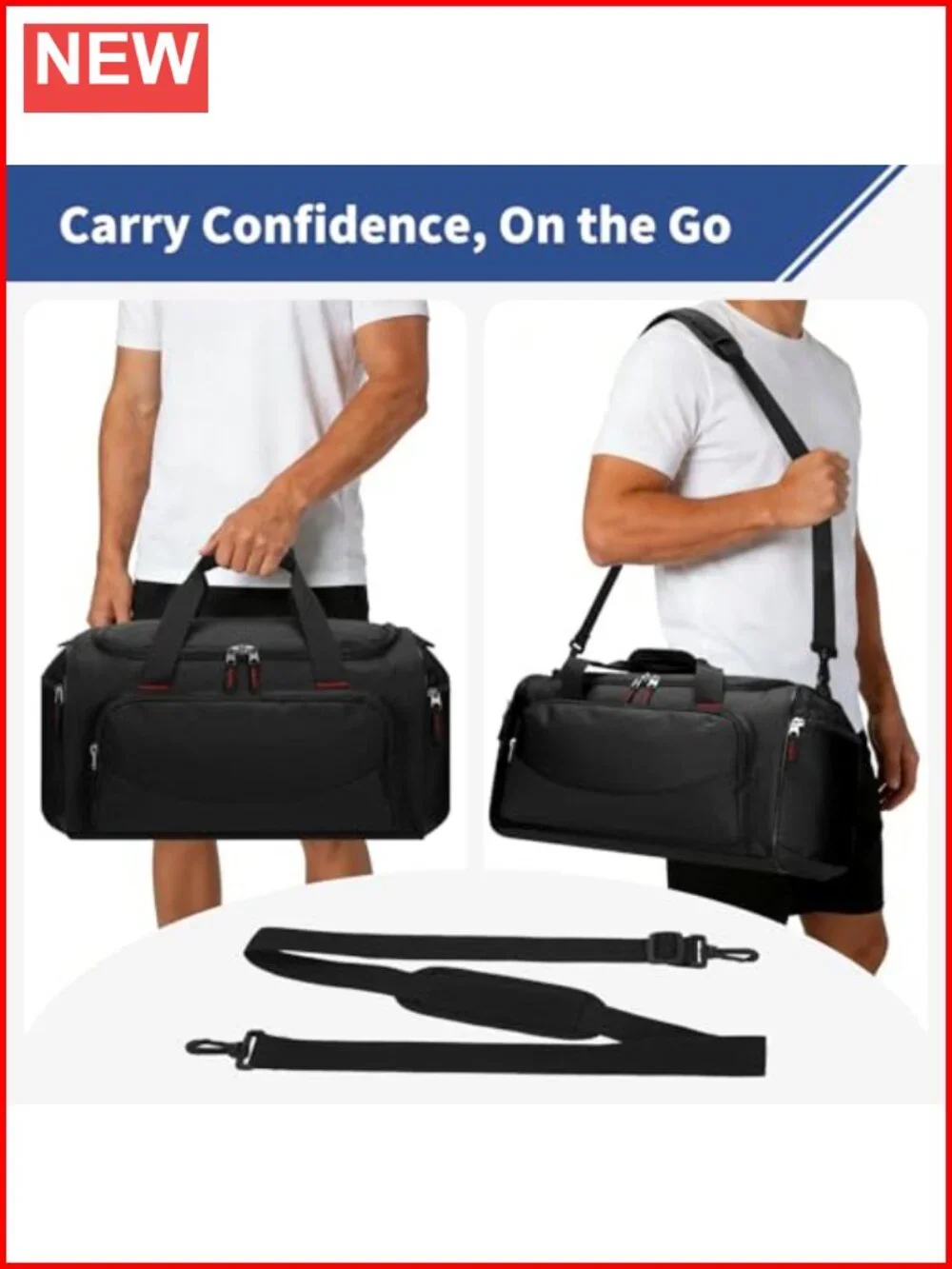 30L Gym Sport Duffle Bag - 17 inch Carry on Weekender Overnight Bag for Travel